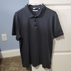 Mens Medium Calvin Klein polo shirt dark gray/black